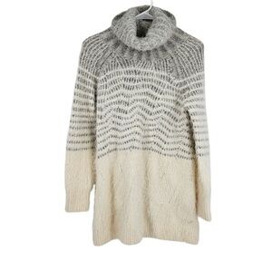 Sleeping On Snow Anthropologie Fuzzy Turtleneck Sweater Dress Layered Cami Small